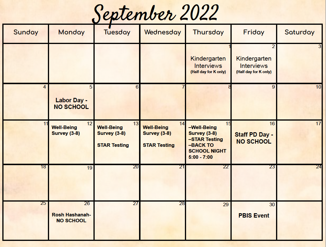 Calendars William H. Ziegler School
